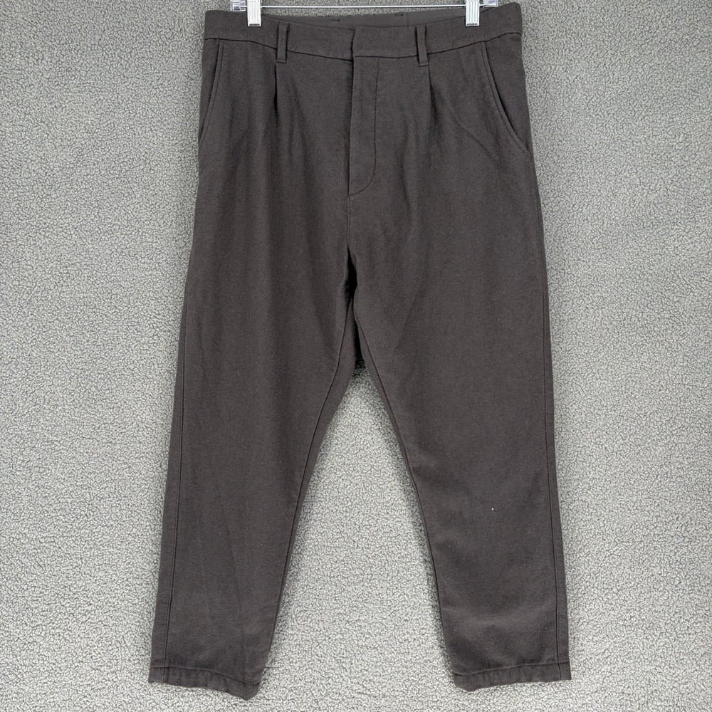 Uniqlo +J Jil Sander Mens Wool Cashmere Tapered Pants Brown 221-447737 Size M